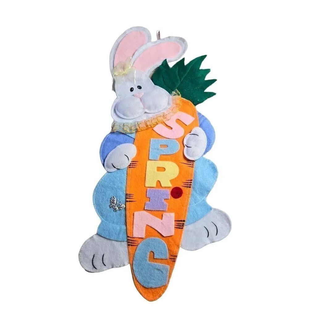 Felt Easter Bunny Carrot decor 22x10